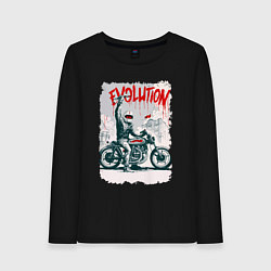 Лонгслив хлопковый женский Evolution - motorcycle, цвет: черный