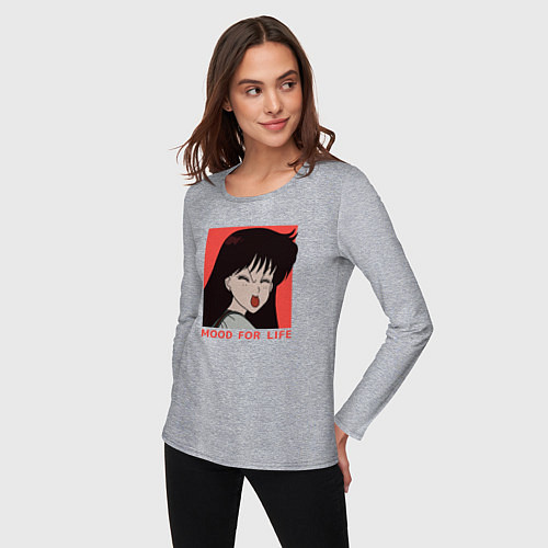 Женский лонгслив Рей Хино / Меланж – фото 3