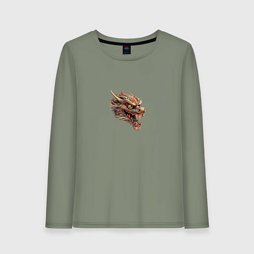 Женский лонгслив Японский дракон Irezumi / Авокадо – фото 1