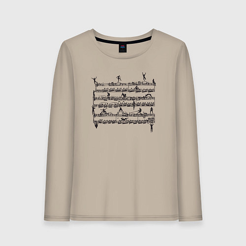 Женский лонгслив Music people / Миндальный – фото 1