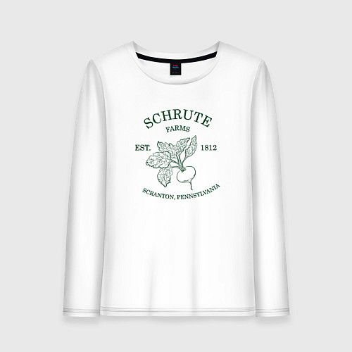 Женский лонгслив Ферма Шрутов / Белый – фото 1