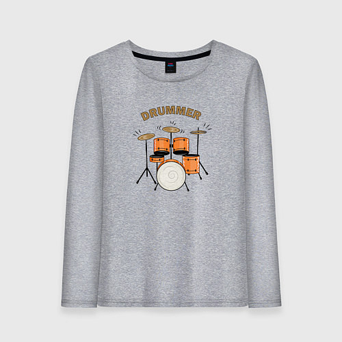 Женский лонгслив Барабанщикам / Меланж – фото 1