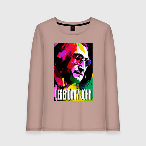 Женский лонгслив Legendary John - The Beatles / Пыльно-розовый – фото 1