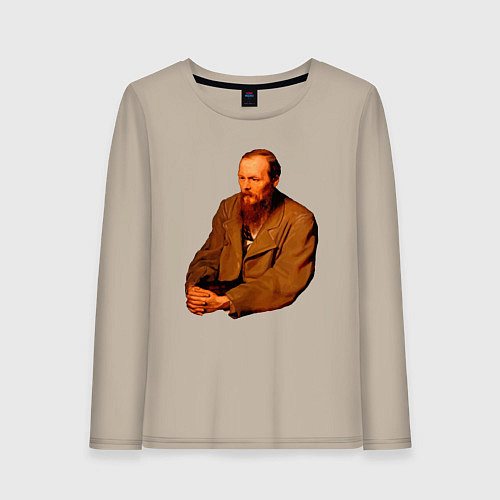 Женский лонгслив Ф Достоевский / Миндальный – фото 1
