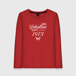 Лонгслив хлопковый женский Fabulous since 1973, цвет: красный