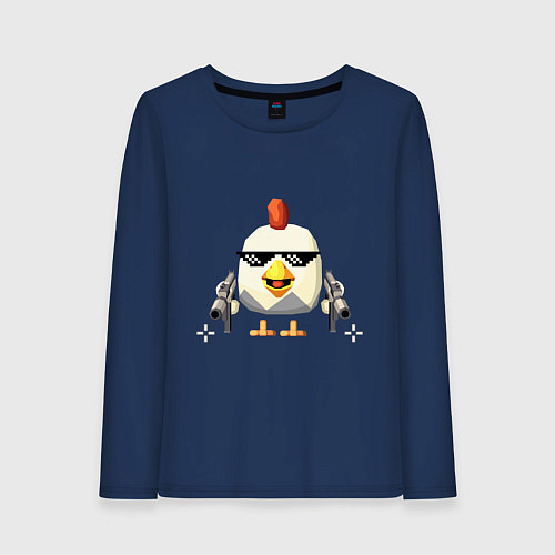 Женский лонгслив Чикен Ган / Тёмно-синий – фото 1