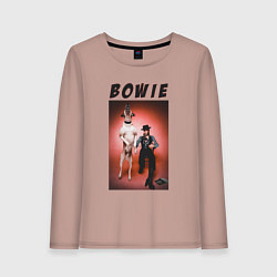 Лонгслив хлопковый женский David Bowie Diamond Dogs, цвет: пыльно-розовый