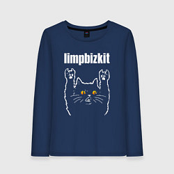 Лонгслив хлопковый женский Limp Bizkit rock cat, цвет: тёмно-синий