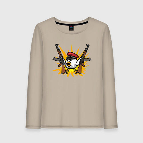 Женский лонгслив Взрывной цыпленок / Миндальный – фото 1