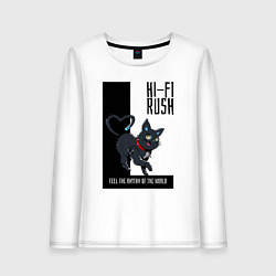 Лонгслив хлопковый женский Котик из Hi-Fi Rush, цвет: белый