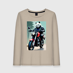 Женский лонгслив Panda - cool biker