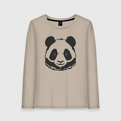Лонгслив хлопковый женский Панда бамбуковый медведь, цвет: миндальный