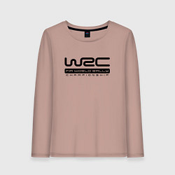 Лонгслив хлопковый женский Чемпионат мира по ралли, цвет: пыльно-розовый