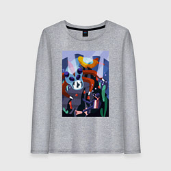 Лонгслив хлопковый женский Subnautica морские чудовища, цвет: меланж