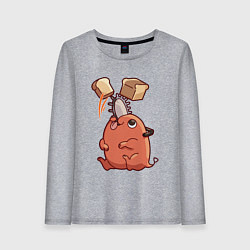 Лонгслив хлопковый женский Хлеб и Почита, цвет: меланж