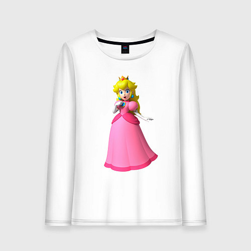 Женский лонгслив Пич принцесса из Марио / Белый – фото 1