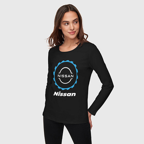 Женский лонгслив Nissan в стиле Top Gear / Черный – фото 3