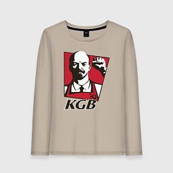 Лонгслив хлопковый женский KGB Lenin, цвет: миндальный