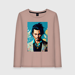 Женский лонгслив Джонни Депп - суровый взгляд