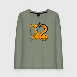 Лонгслив хлопковый женский Лиса Ольга макси, цвет: авокадо