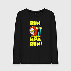 Лонгслив хлопковый женский Run Ира run, цвет: черный