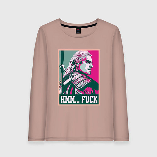 Женский лонгслив Ведьмак поп арт 2023 / Пыльно-розовый – фото 1