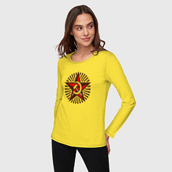 Лонгслив хлопковый женский Star USSR, цвет: желтый — фото 2