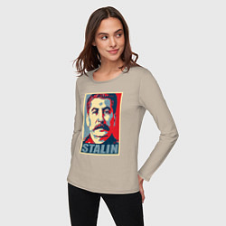 Лонгслив хлопковый женский Stalin USSR, цвет: миндальный — фото 2