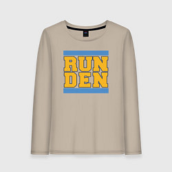 Лонгслив хлопковый женский Run Denver Nuggets, цвет: миндальный