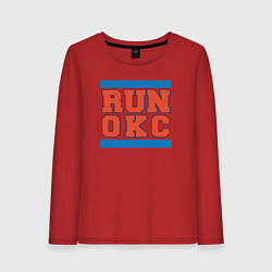 Лонгслив хлопковый женский Run Oklahoma City Thunder, цвет: красный