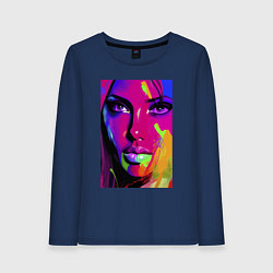 Женский лонгслив Эскиз лица девушки - авангард