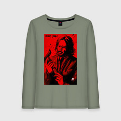 Лонгслив хлопковый женский John Wick Baba Yaga art, цвет: авокадо