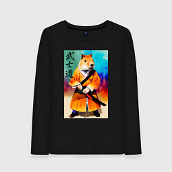 Женский лонгслив Капибара - Бусидо - кодекс самурая - нейросеть