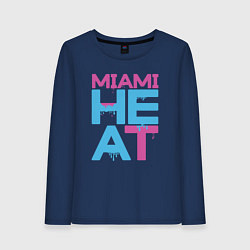 Лонгслив хлопковый женский Miami Heat style, цвет: тёмно-синий