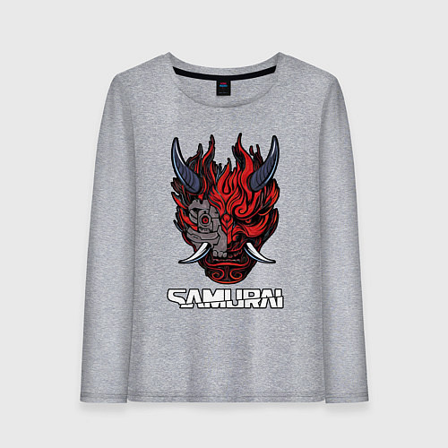Женский лонгслив Samurai logo / Меланж – фото 1