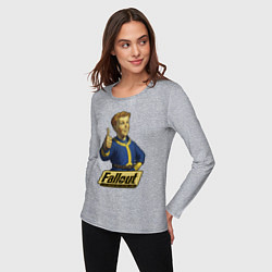 Лонгслив хлопковый женский Real vault boy, цвет: меланж — фото 2