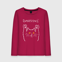 Лонгслив хлопковый женский Evanescence rock cat, цвет: маджента