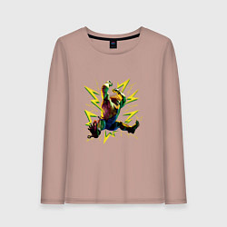 Лонгслив хлопковый женский Street Fighter 6 Blanka, цвет: пыльно-розовый