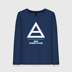 Женский лонгслив Thirty Seconds to Mars glitch rock