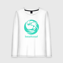 Лонгслив хлопковый женский Beastcoast logo, цвет: белый