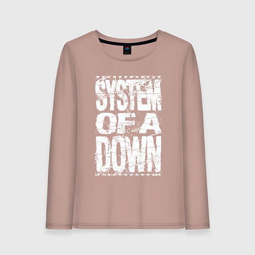 Женский лонгслив System of a down - stencil / Пыльно-розовый – фото 1