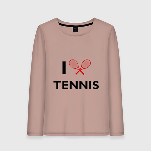 Женский лонгслив I Love Tennis / Пыльно-розовый – фото 1