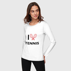 Лонгслив хлопковый женский I Love Tennis, цвет: белый — фото 2