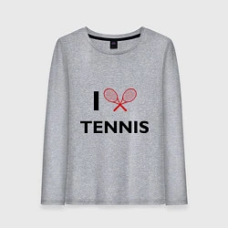 Лонгслив хлопковый женский I Love Tennis, цвет: меланж