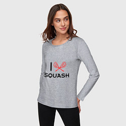 Лонгслив хлопковый женский I Love Squash, цвет: меланж — фото 2