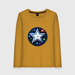 Женский лонгслив Звезда и полотно космоса