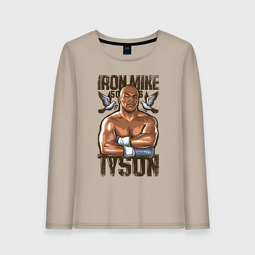 Женский лонгслив Iron Mike Tyson Железный Майк Тайсон / Миндальный – фото 1