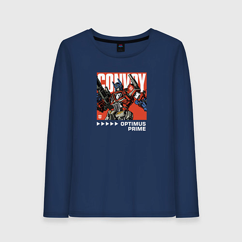 Женский лонгслив Трансформеры: Оптимус Прайм / Тёмно-синий – фото 1