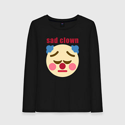 Лонгслив хлопковый женский Sad clown, цвет: черный