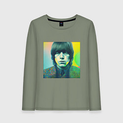 Лонгслив хлопковый женский Brian Jones Pop Glitch Art, цвет: авокадо